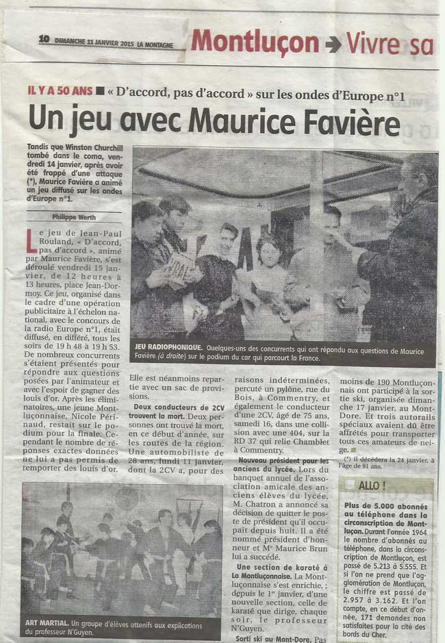 il y a 50 ans dans le journal La Montagne...